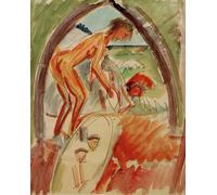 HRJUBWREE Célèbre Peinture D'Art Murale Toile Murale Tableau Agir d'un arc par Ernst Ludwig Kirchner Affiche Artistique Pour un Usage Bureautique 60x90cm