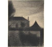 HRJUBWREE Célèbre Peinture D'Art Murale Toile Murale Tableau au crépuscule de Georges Pierre Seurat Affiche Artistique Pour un Usage Bureautique 60x90cm