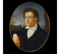 HRJUBWREE Célèbre Peinture D'Art Murale Toile Murale Tableau Buste d'un jeune homme devant un paysage du soir par Philipp Otto Runge Affiche Artistique Pour un Usage Bureautique 60x90cm