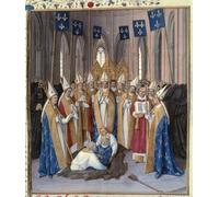 HRJUBWREE Célèbre Peinture D'Art Murale Toile Murale Tableau Enterrement du Roi Philippe Iv le Bel à la Basilique Saint Denis Miniature prise par Jean Fouquet Pour un Usage Bureautique 60x90cm