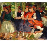 HRJUBWREE Célèbre Peinture D'Art Murale Toile Murale Tableau Étude pour 'Woodland Walk par Carl Ludwig Noah Bantzer Affiche Artistique Pour un Usage Bureautique 60x90cm