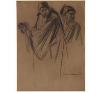 HRJUBWREE Célèbre Peinture D'Art Murale Toile Murale Tableau Études pour Saint Paul sur le chemin de Damas par Max Liebermann Affiche Artistique Pour un Usage Bureautique 60x90cm