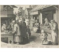 HRJUBWREE Célèbre Peinture D'Art Murale Toile Murale Tableau le début de l'industrie de la soie en Europe par Jan Van Der Straet Affiche Artistique Pour un Usage Bureautique 60x90cm