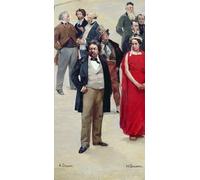 HRJUBWREE Célèbre Peinture D'Art Murale Toile Murale Tableau le Panorama de l'histoire du siècle avec des portraits d'artistes et d'acteurs par Henri Gervex Pour un Usage Bureautique 60x90cm