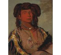HRJUBWREE Célèbre Peinture D'Art Murale Toile Murale Tableau One Horn Head Chef de la tribu Miniconjou par George Catlin Affiche Artistique Pour un Usage Bureautique 60x90cm
