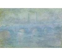 HRJUBWREE Célèbre Peinture D'Art Murale Toile Murale Tableau Pont de Waterloo Effet de brume par Claude Monet Affiche Artistique Pour un Usage Bureautique 60x90cm
