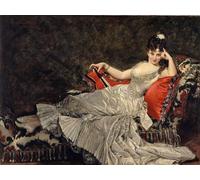 HRJUBWREE Célèbre Peinture D'Art Murale Toile Murale Tableau Portrait de Mademoiselle De Lancey par Charles Emile Auguste Carolus Duran Affiche Artistique Pour un Usage Bureautique 60x90cm