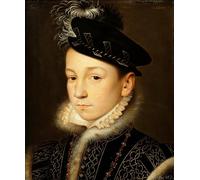 HRJUBWREE Célèbre Peinture D'Art Murale Toile Murale Tableau Portrait du roi Charles Ix de France François Clouet par François Clouet Affiche Artistique Pour un Usage Bureautique 60x90cm