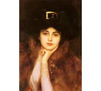 HRJUBWREE Célèbre Peinture D'Art Murale Toile Murale Tableau Portrait d'une dame élégante Affiche Artistique Pour un Usage Bureautique 60x90cm