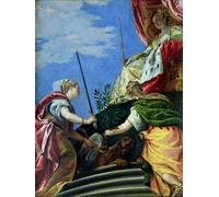 HRJUBWREE Célèbre Peinture D'Art Murale Toile Murale Tableau Venise intronisée entre justice et paix par Paolo Veronese Affiche Artistique Pour un Usage Bureautique 60x90cm