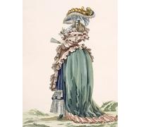 HRJUBWREE Célèbre Peinture D'Art Murale Toile Murale Tableau Vue arrière de la robe de la dame de François Louis Watteau Affiche Artistique Pour un Usage Bureautique 60x90cm