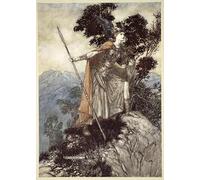 HRJUBWREE De Célèbres Tableaux Toile Murale Tableaux Peinture Murale Nordique Brunnhilde par Arthur Rackham Impression Affiche Pour la Décoration de la Chambre 60x90cm