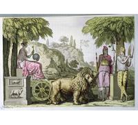 HRJUBWREE De Célèbres Tableaux Toile Murale Tableaux Peinture Murale Nordique Cybèle sur son char et Attis d'un costume ancien ou moderne par Angelo Monticelli Pour la Décoration de la Chambre 60x90cm