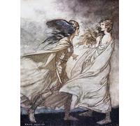 HRJUBWREE De Célèbres Tableaux Toile Murale Tableaux Peinture Murale Nordique L'anneau sur ta main pour Siegfried et le crépuscule des dieux par Arthur Rackham Pour la Décoration de la Chambre 60x90cm