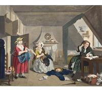 HRJUBWREE De Célèbres Tableaux Toile Murale Tableaux Peinture Murale Nordique le poète en détresse de William Hogarth Impression Affiche Pour la Décoration de la Chambre 60x90cm