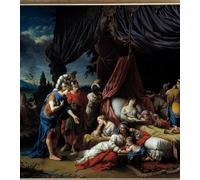 HRJUBWREE De Célèbres Tableaux Toile Murale Tableaux Peinture Murale Nordique Mort de l'épouse de Darius Cette oeuvre de Louis Jean François Lagrenée Pour la Décoration de la Chambre 60x90cm