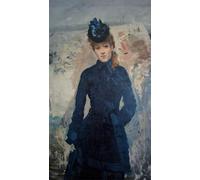 HRJUBWREE De Célèbres Tableaux Toile Murale Tableaux Peinture Murale Nordique Promenade Hivernale de Giuseppe De Nittis Impression Affiche Pour la Décoration de la Chambre 60x90cm