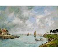 HRJUBWREE De Célèbres Tableaux Toile Murale Tableaux Peinture Murale Nordique St valery Sur Somme par Eugène Louis Boudin Impression Affiche Pour la Décoration de la Chambre 60x90cm