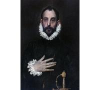 HRJUBWREE De Célèbres Tableaux Toile Murale Tableaux Peinture Murale Nordique un noble avec sa main sur sa poitrine par El Greco Impression Affiche Pour la Décoration de la Chambre 60x90cm