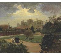 HRJUBWREE Portrait Tableaux Imprimer Affiche Murale D'Art L'Image Cathédrale de Peterborough par Jacques Emile Blanche Vintage Impressions sur Toile Décorations Pour la Maison 60x90cm