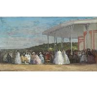 HRJUBWREE Portrait Tableaux Imprimer Affiche Murale D'Art L'Image Concert Au Casino de Deauville d'Eugène Louis Boudin Vintage Impressions sur Toile Décorations Pour la Maison 60x90cm