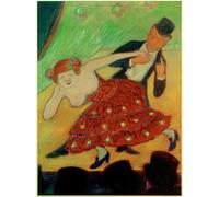 HRJUBWREE Portrait Tableaux Imprimer Affiche Murale D'Art L'Image Couple dansant de Marianne Von Werefkin Vintage Impressions sur Toile Décorations Pour la Maison 60x90cm