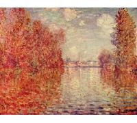 HRJUBWREE Portrait Tableaux Imprimer Affiche Murale D'Art L'Image Effet d'automne à Argenteuil par Claude Monet Vintage Impressions sur Toile Décorations Pour la Maison 60x90cm