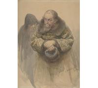 HRJUBWREE Portrait Tableaux Imprimer Affiche Murale D'Art L'Image Esquisse avec Deux Figures Us Vasilyevich Lebedev Vintage Impressions sur Toile Décorations Pour la Maison 60x90cm