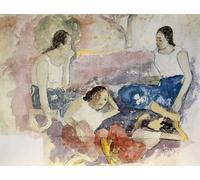 HRJUBWREE Portrait Tableaux Imprimer Affiche Murale D'Art L'Image Femmes tahitiennes de 'noa Noa a Tahiti' Edité par Paul Gauguin Vintage Impressions sur Toile Décorations Pour la Maison 60x90cm