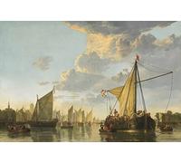 HRJUBWREE Portrait Tableaux Imprimer Affiche Murale D'Art L'Image La Meuse à Dordrecht par Aelbert Cuyp Vintage Impressions sur Toile Décorations Pour la Maison 60x90cm