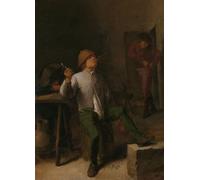 HRJUBWREE Portrait Tableaux Imprimer Affiche Murale D'Art L'Image Le Fumeur d'Adriaen Brouwer Vintage Impressions sur Toile Décorations Pour la Maison 60x90cm