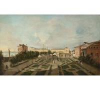 HRJUBWREE Portrait Tableaux Imprimer Affiche Murale D'Art L'Image le Jardin du Palazzo Contarini Dal Zaffo de Francesco Guardi Vintage Impressions sur Toile Décorations Pour la Maison 60x90cm
