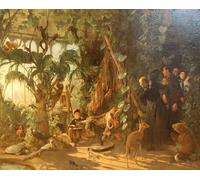 HRJUBWREE Portrait Tableaux Imprimer Affiche Murale D'Art L'Image le repaire des artistes de François-Auguste Biard Vintage Impressions sur Toile Décorations Pour la Maison 60x90cm