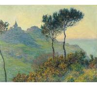 HRJUBWREE Portrait Tableaux Imprimer Affiche Murale D'Art L'Image l'église de Varengeville soleil couchant de Claude Monet Vintage Impressions sur Toile Décorations Pour la Maison 60x90cm