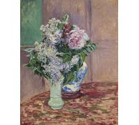 HRJUBWREE Portrait Tableaux Imprimer Affiche Murale D'Art L'Image Lilas et fleurs dans deux vases par Gustave Caillebotte Vintage Impressions sur Toile Décorations Pour la Maison 60x90cm