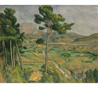 HRJUBWREE Portrait Tableaux Imprimer Affiche Murale D'Art L'Image Mont Sainte victoire et le viaduc de la vallée de l'Arc par Paul Cézanne Décorations Pour la Maison 60x90cm