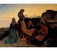 HRJUBWREE Portrait Tableaux Imprimer Affiche Murale D'Art L'Image Pêcheuses un soir d'été par Michael Peter Vintage Impressions sur Toile Décorations Pour la Maison 60x90cm