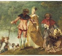 HRJUBWREE Portrait Tableaux Imprimer Affiche Murale D'Art L'Image Pèlerinage à l' de Cythère par Jean Antoine Watteau Vintage Impressions sur Toile Décorations Pour la Maison 60x90cm