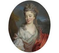 HRJUBWREE Portrait Tableaux Imprimer Affiche Murale D'Art L'Image Portrait de femme de Jean Baptiste Oudry Vintage Impressions sur Toile Décorations Pour la Maison 60x90cm