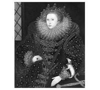 HRJUBWREE Portrait Tableaux Imprimer Affiche Murale D'Art L'Image Portrait de la reine Elizabeth l'hermine par Nicholas Hilliard Vintage Impressions sur Toile Décorations Pour la Maison 60x90cm