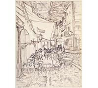 HRJUBWREE Portrait Tableaux Imprimer Affiche Murale D'Art L'Image Terrasse de café la nuit de septembre de Vincent Van Gogh Vintage Impressions sur Toile Décorations Pour la Maison 60x90cm