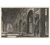 HRJUBWREE Portrait Tableaux Imprimer Affiche Murale D'Art L'Image Veduta Internaa Basilica Di S Laterano par Battista Piranesi Vintage Impressions sur Toile Décorations Pour la Maison 60x90cm