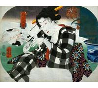 HRJUBWREE Posters Impressions Toile Moderne D'Images Art Imprimé Image Couper ses ongles série l'univers des femmes par Utagawa Kuniyoshi Toile Paysage Peinture Pour la Décoration du Salon 60x90cm