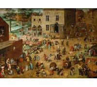HRJUBWREE Posters Impressions Toile Moderne D'Images Art Imprimé Image Enfants de Pieter Bruegel l'Ancien Toile Paysage Peinture Pour la Décoration du Salon 60x90cm