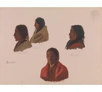 HRJUBWREE Posters Impressions Toile Moderne D'Images Art Imprimé Image Études de chefs indiens faites à Fort Laramie. par Albert Bierstadt Toile Paysage Peinture Pour la Décoration du Salon 60x90cm