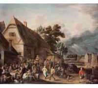 HRJUBWREE Posters Impressions Toile Moderne D'Images Art Imprimé Image Kermesse de David Teniers le Jeune Toile Paysage Peinture Pour la Décoration du Salon 60x90cm