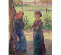 HRJUBWREE Posters Impressions Toile Moderne D'Images Art Imprimé Image la causerie de Camille Jacob Pissarro Toile Paysage Peinture Pour la Décoration du Salon 60x90cm