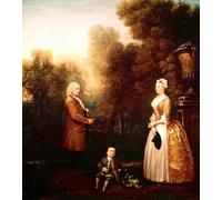 HRJUBWREE Posters Impressions Toile Moderne D'Images Art Imprimé Image la famille Pascall par William Hogarth Toile Paysage Peinture Pour la Décoration du Salon 60x90cm
