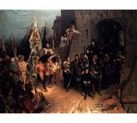 HRJUBWREE Posters Impressions Toile Moderne D'Images Art Imprimé Image la reddition de la de Rosenberg dans la guerre hussite Wilhelm Beckmann Pour la Décoration du Salon 60x90cm