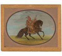 HRJUBWREE Posters Impressions Toile Moderne D'Images Art Imprimé Image l'animal courant sur un beau cheval Saukie par George Catlin Toile Paysage Peinture Pour la Décoration du Salon 60x90cm